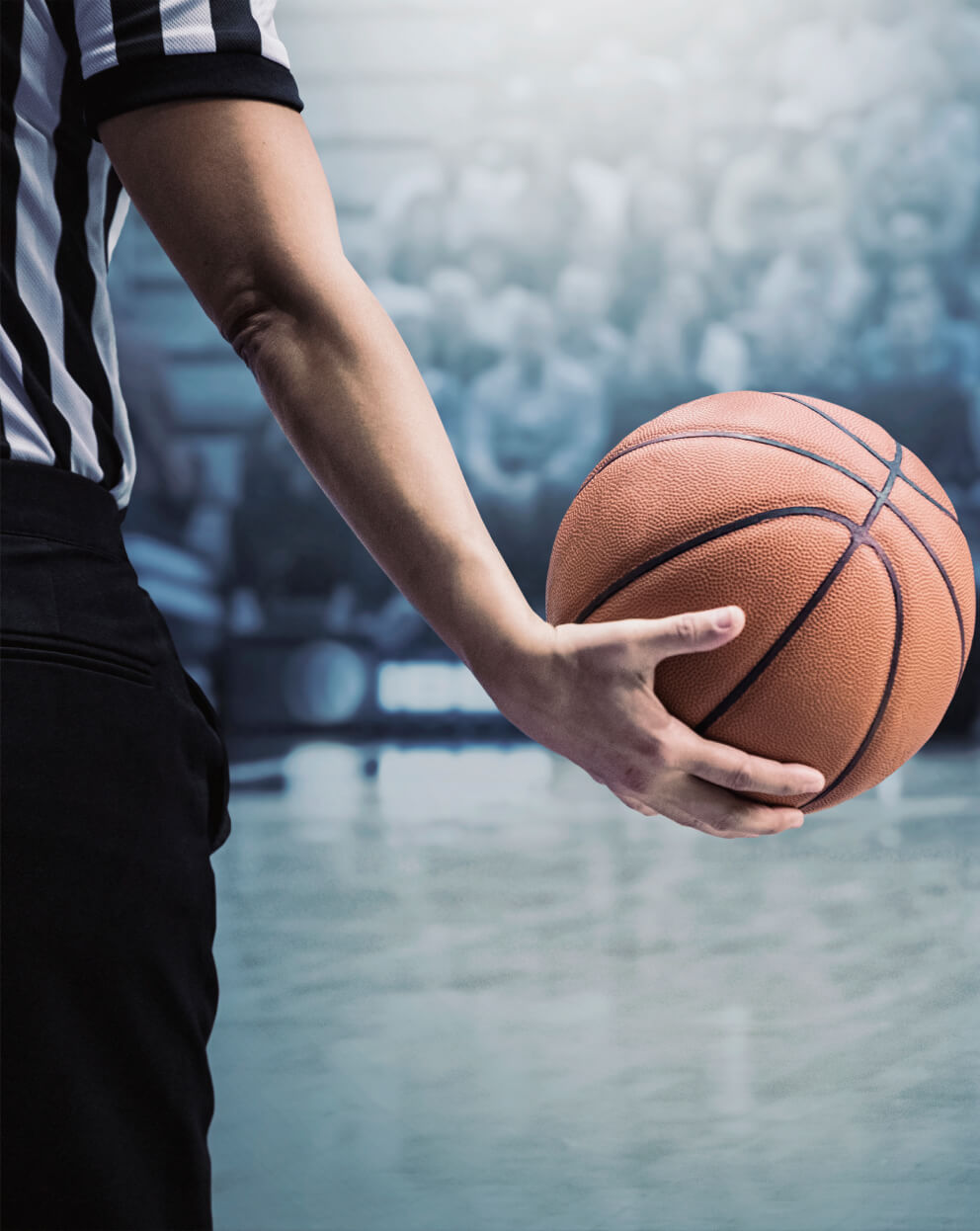 referee with basketball